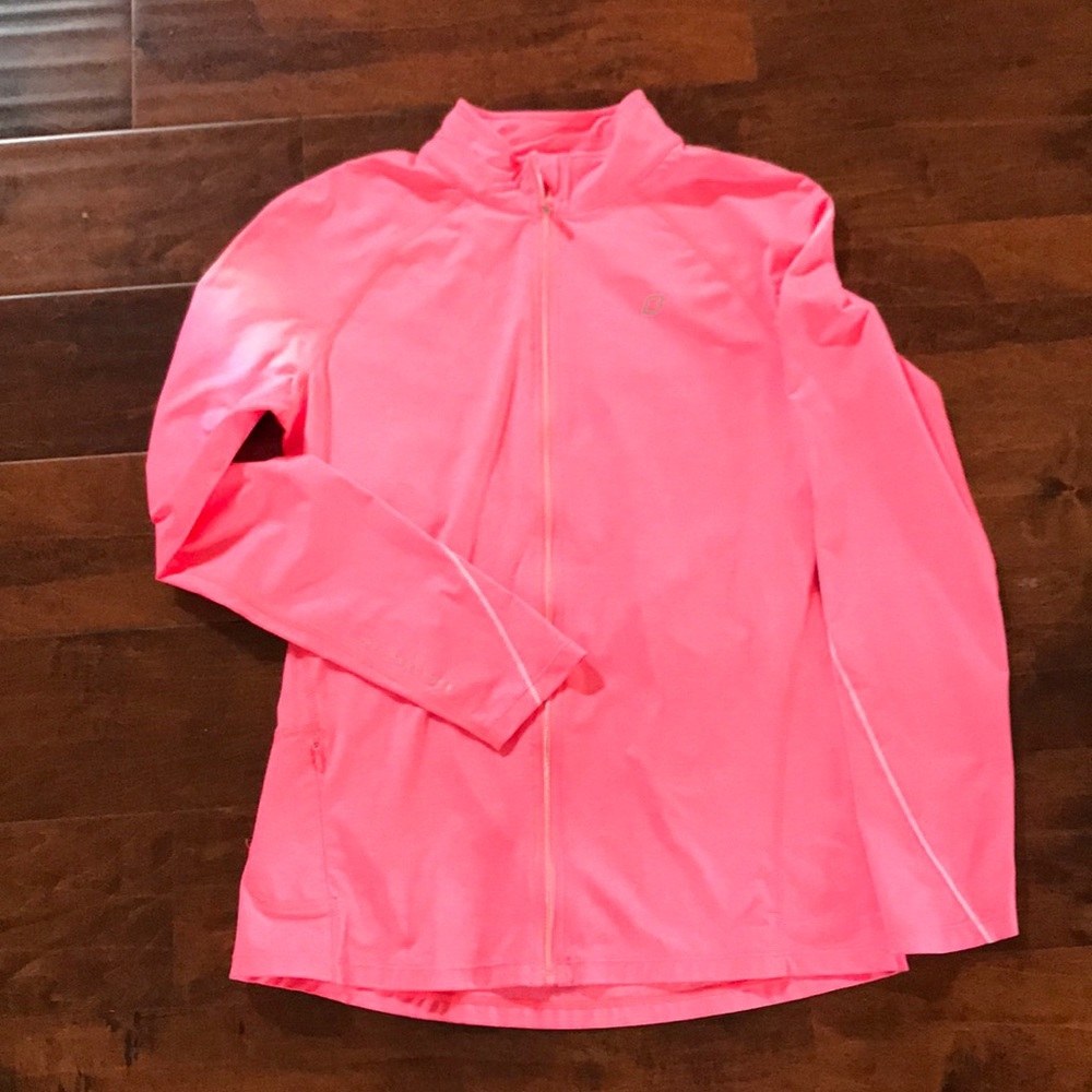 Zippered sport jacket.